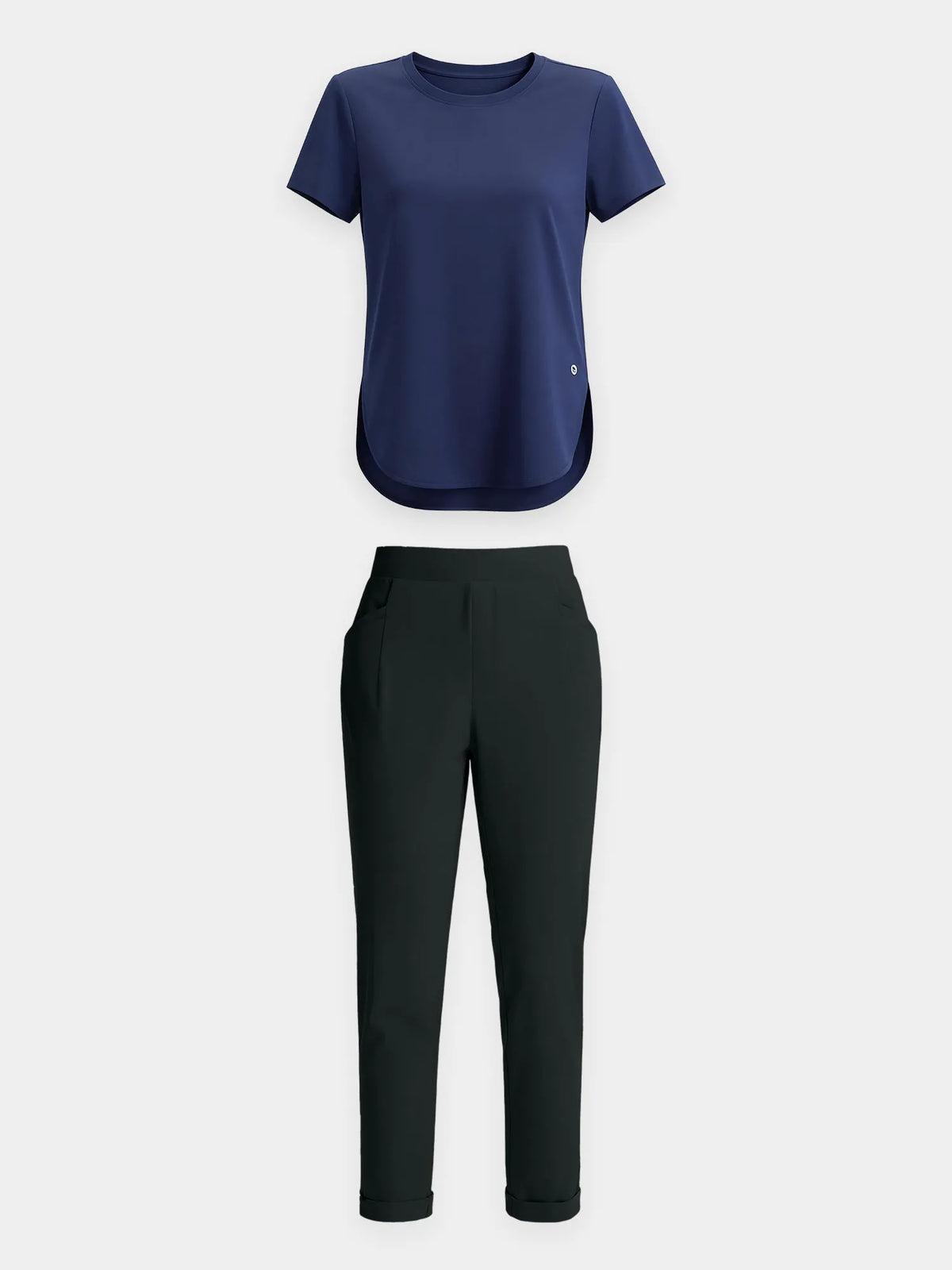Navy Shirt + Black Pant