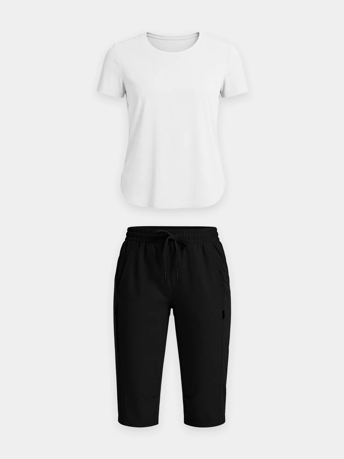 White Shirt + Anthracite Capris