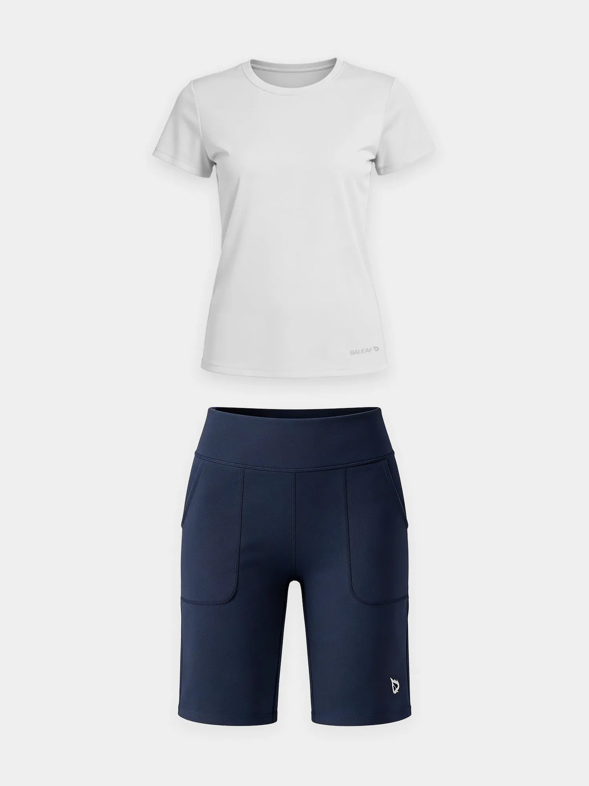 White Shirt + Navy Short