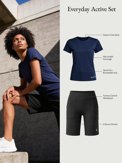 Navy Shirt + Black Short