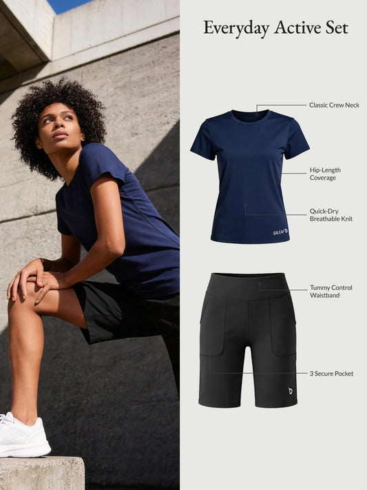 Navy Shirt + Black Short