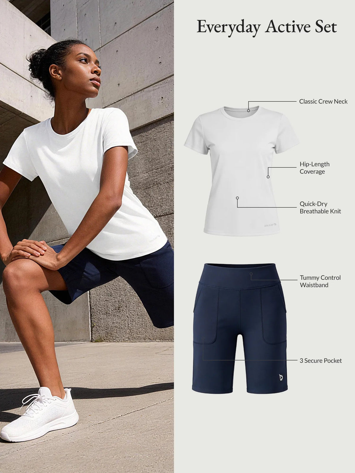 White Shirt + Navy Short