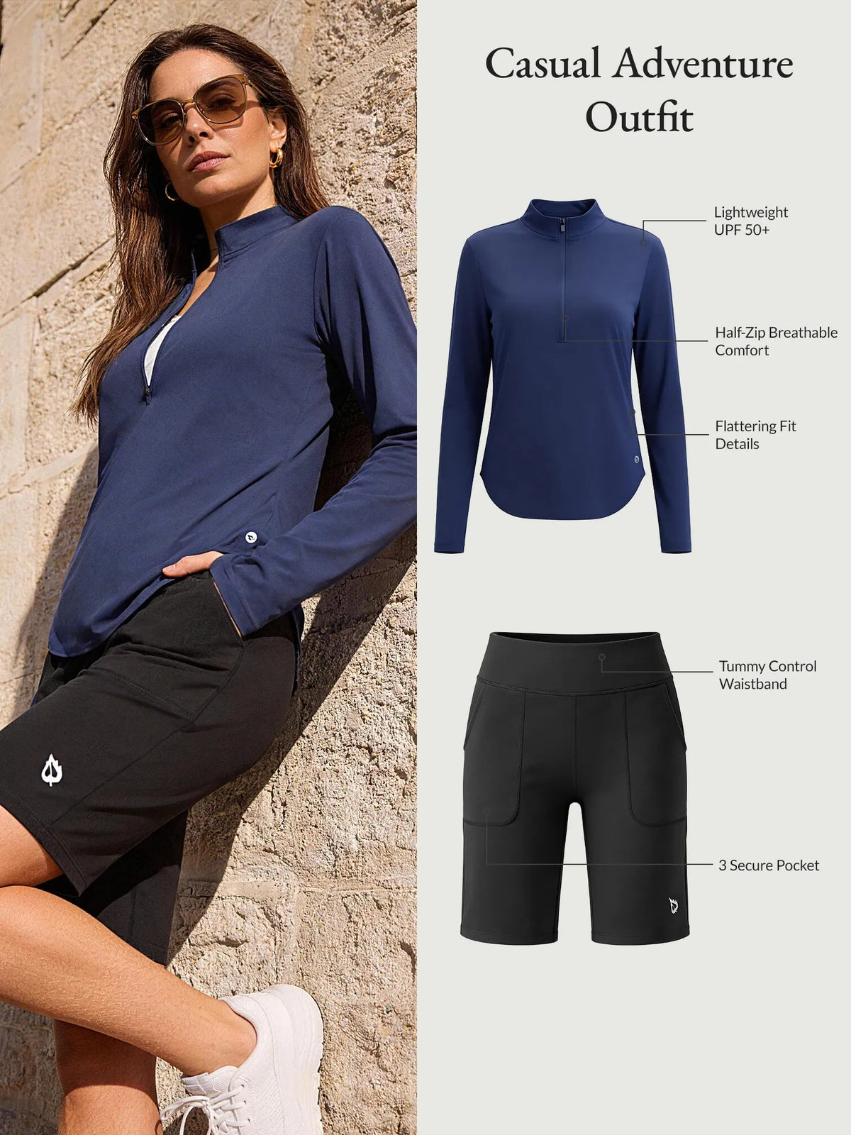 Navy Jacket + Black Short