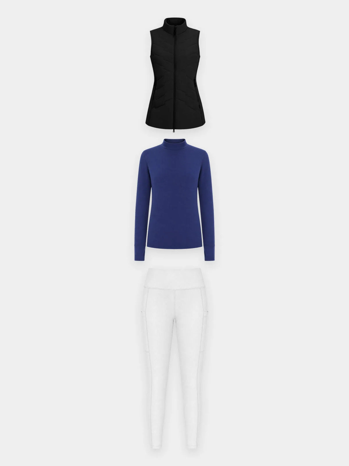 White Base + Black Legging + Green Vest