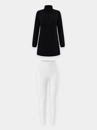 Black Dress + White Leggings