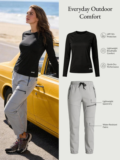 Black Shirt + Light Gray Pant