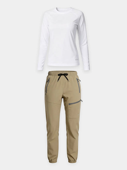 White Shirt + Suntan Pant