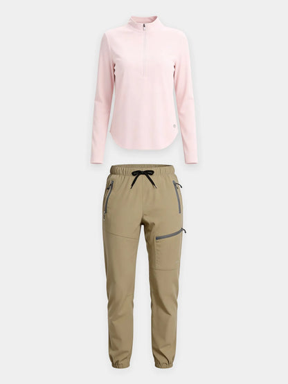 Pink Dogwood Shirt + Suntan Pant