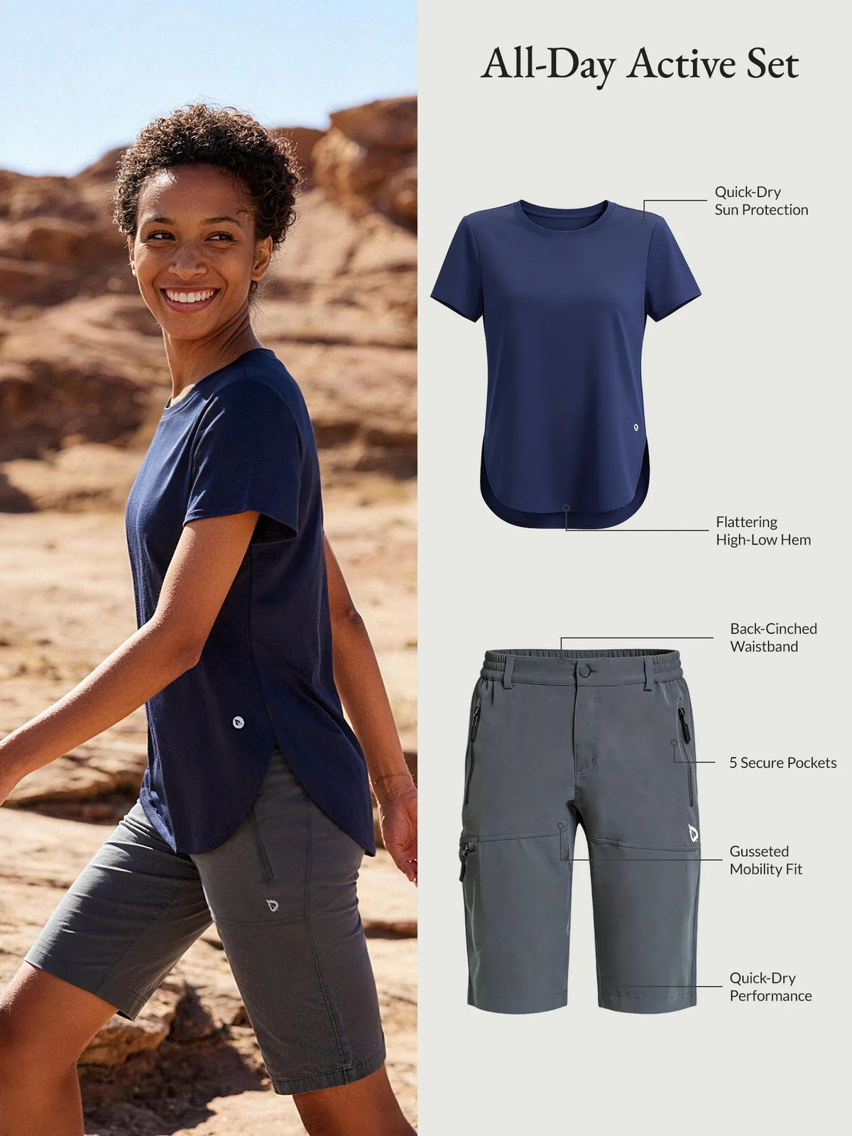 Navy Shirt + Dark Gray Short