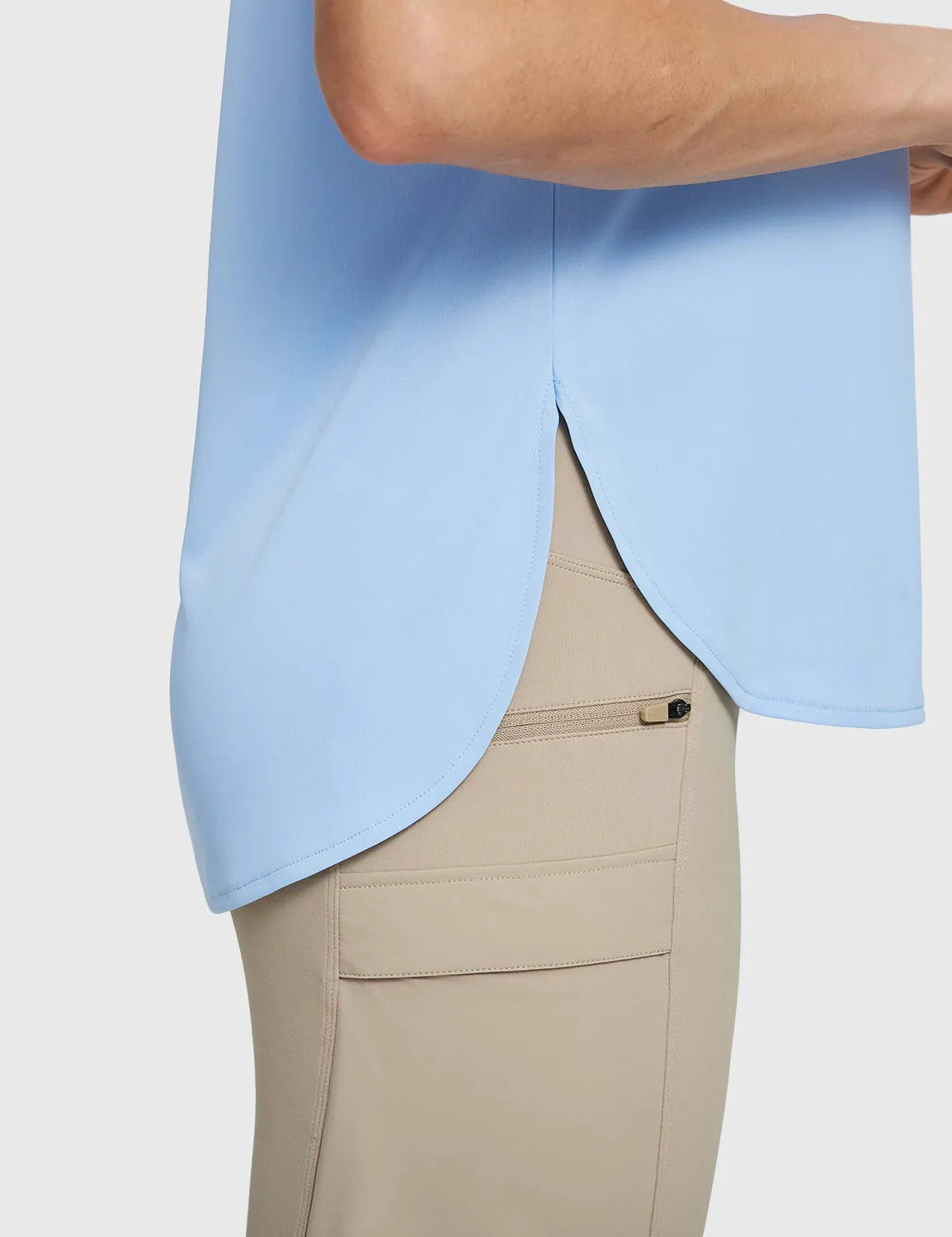 White Shirt + Black Short + Blue Jacket