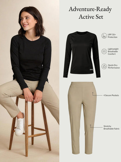 Black Shirt + Khaki Pant