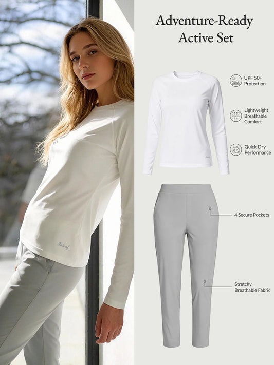 White Shirt + Light Gray Pant