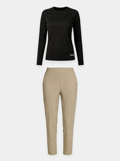 Black Shirt + Khaki Pant