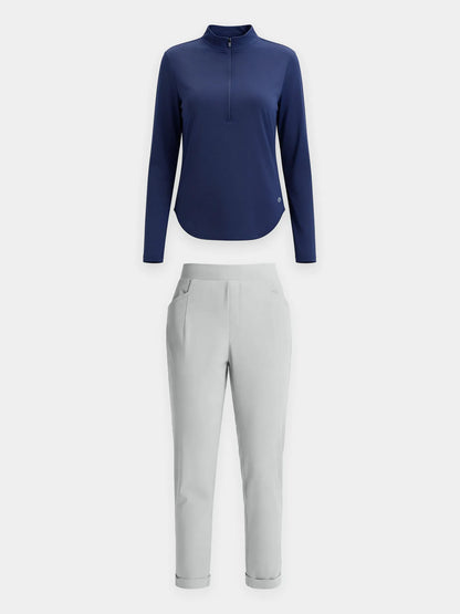 Estate Blue Shirt + Light Gray Pants
