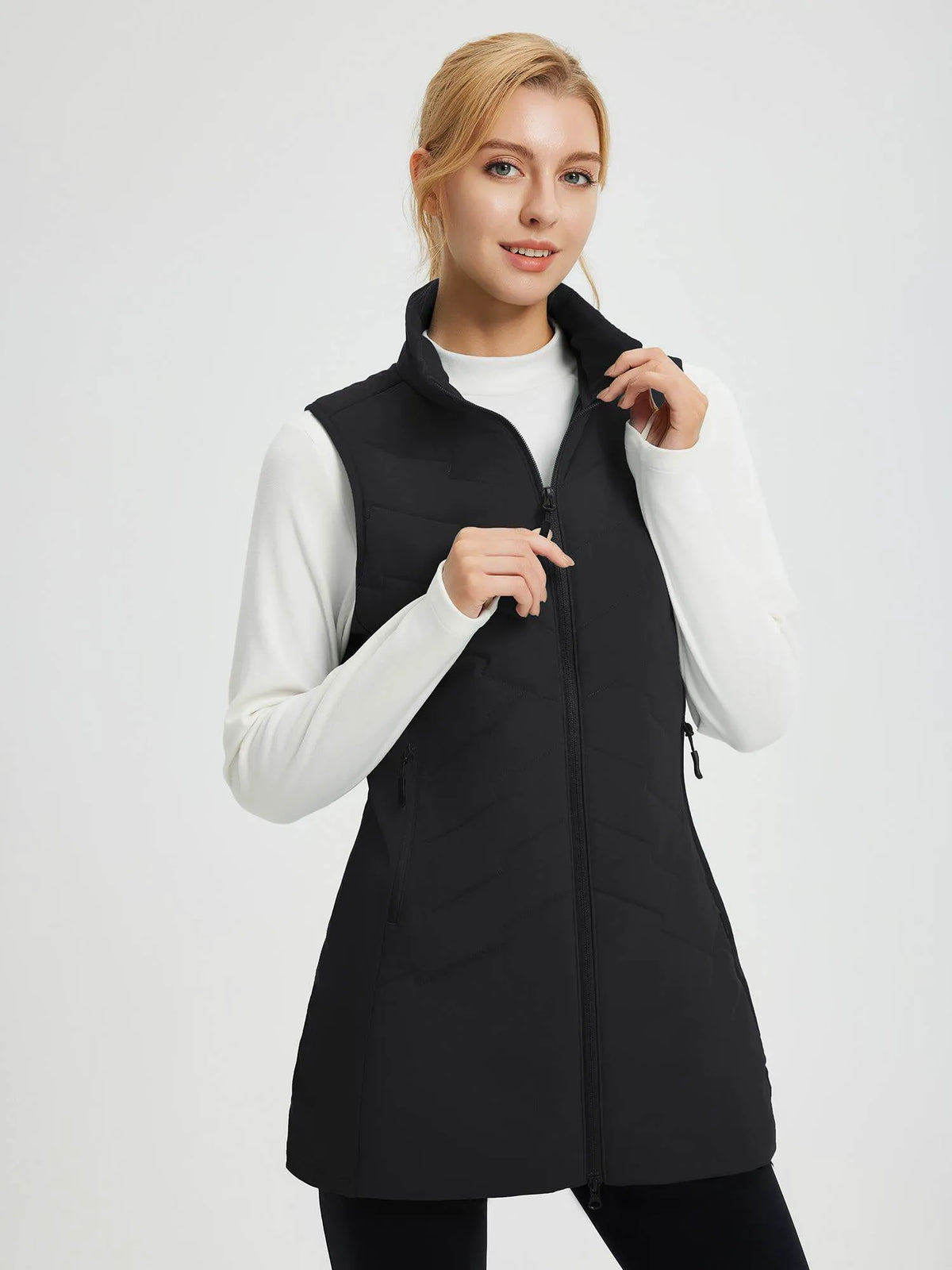 Navy Blue Base + Light Grey Legging + Wine Red Vest