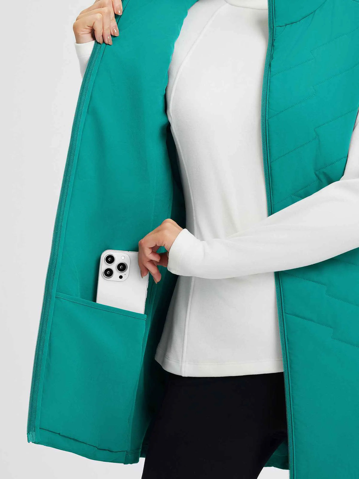White Base + Black Legging + Green Vest
