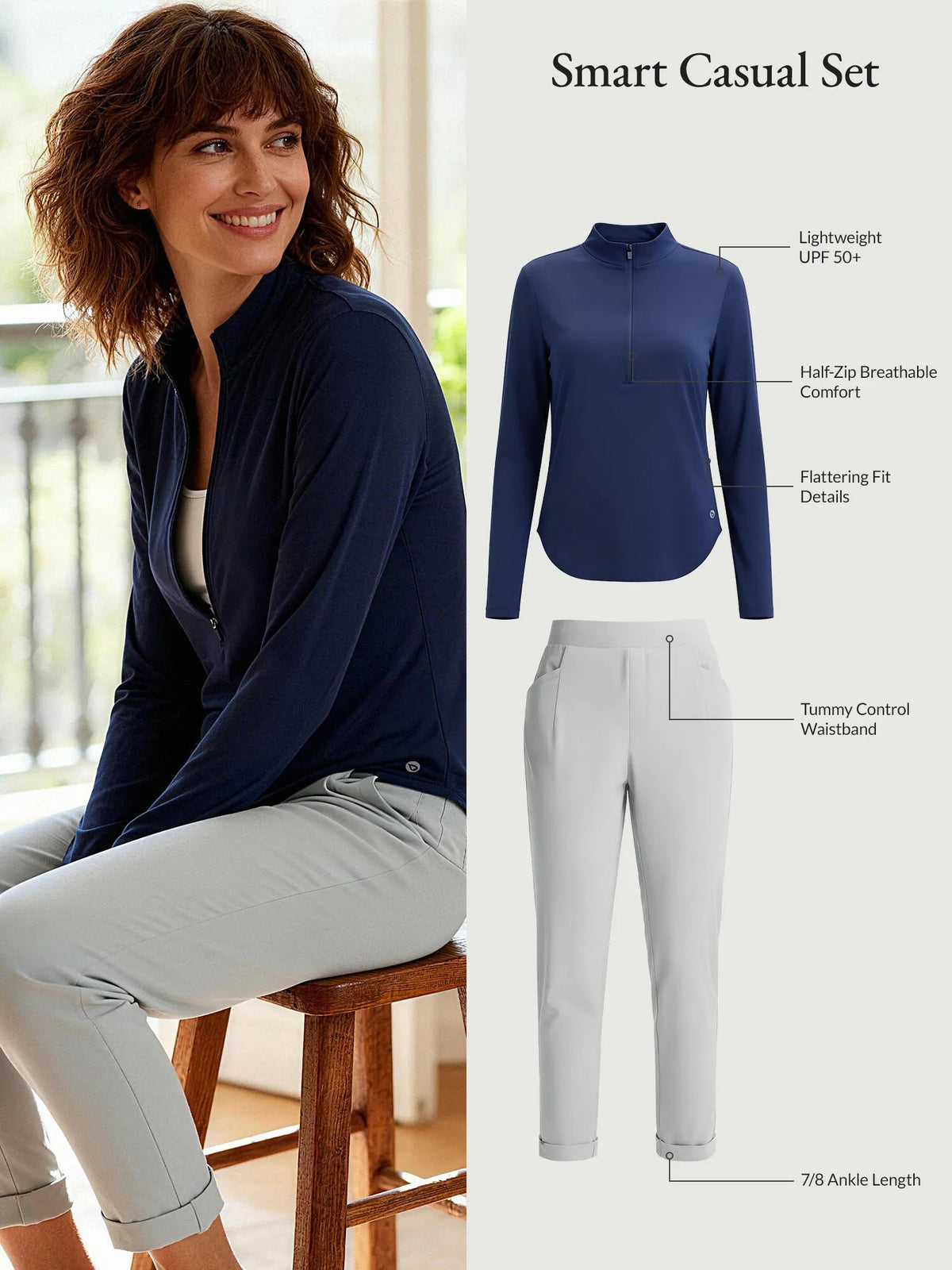 Estate Blue Shirt + Light Gray Pants