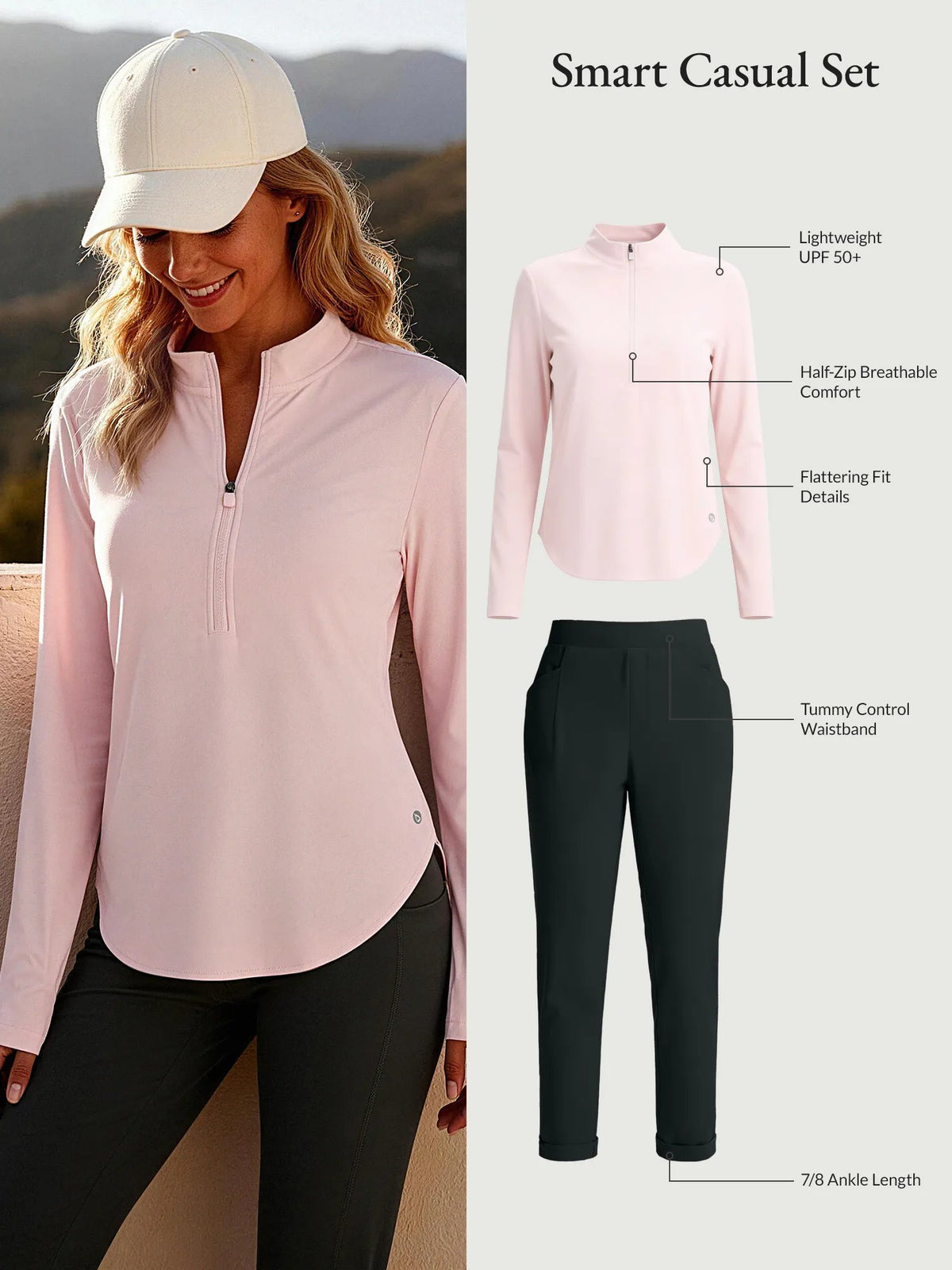 Pink Dogwood Shirt + Black Pants