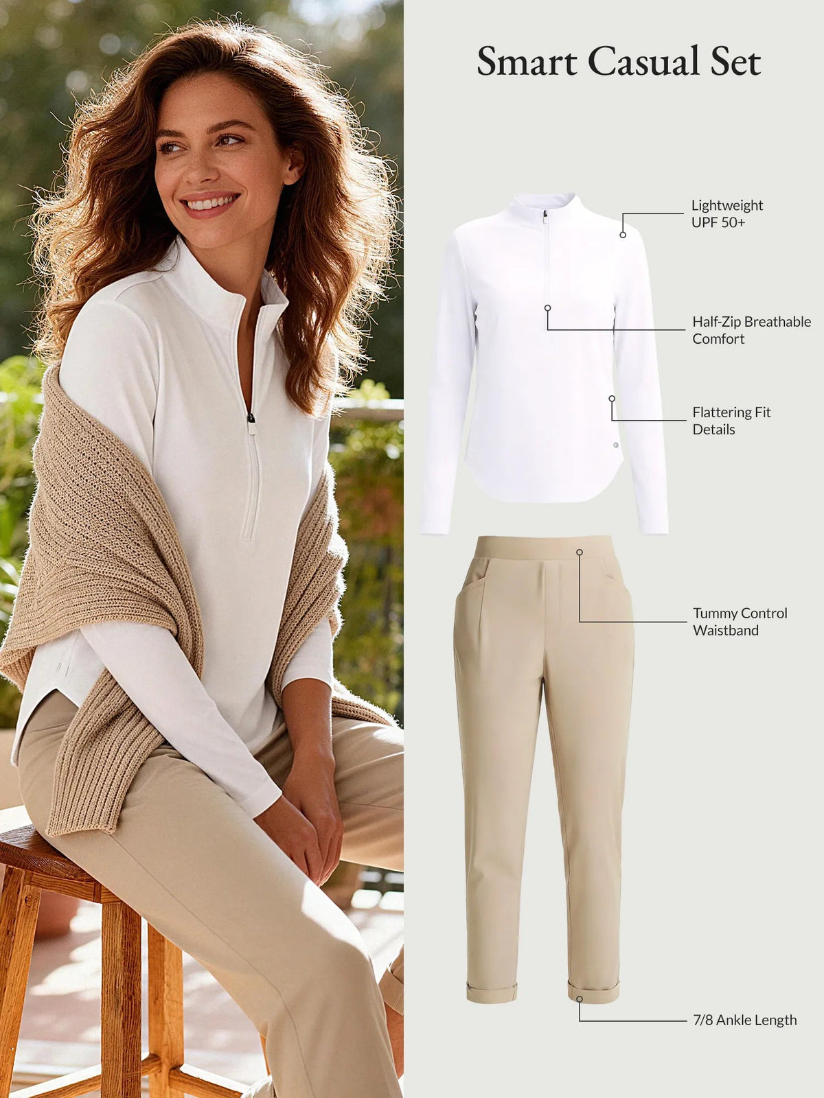 White Shirt + Khaki Pants