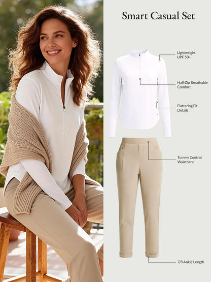 White Shirt + Khaki Pants
