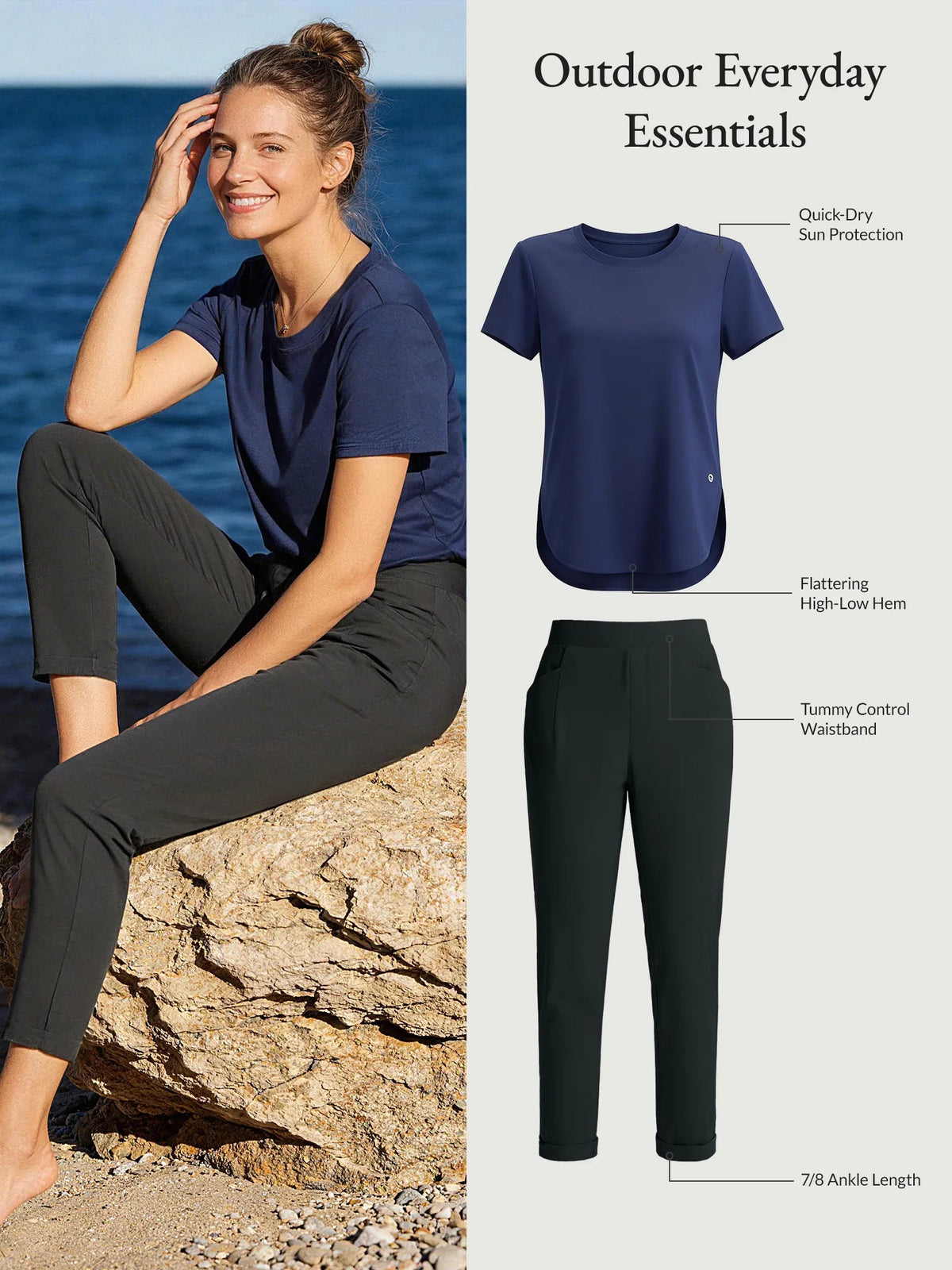 Navy Shirt + Black Pant