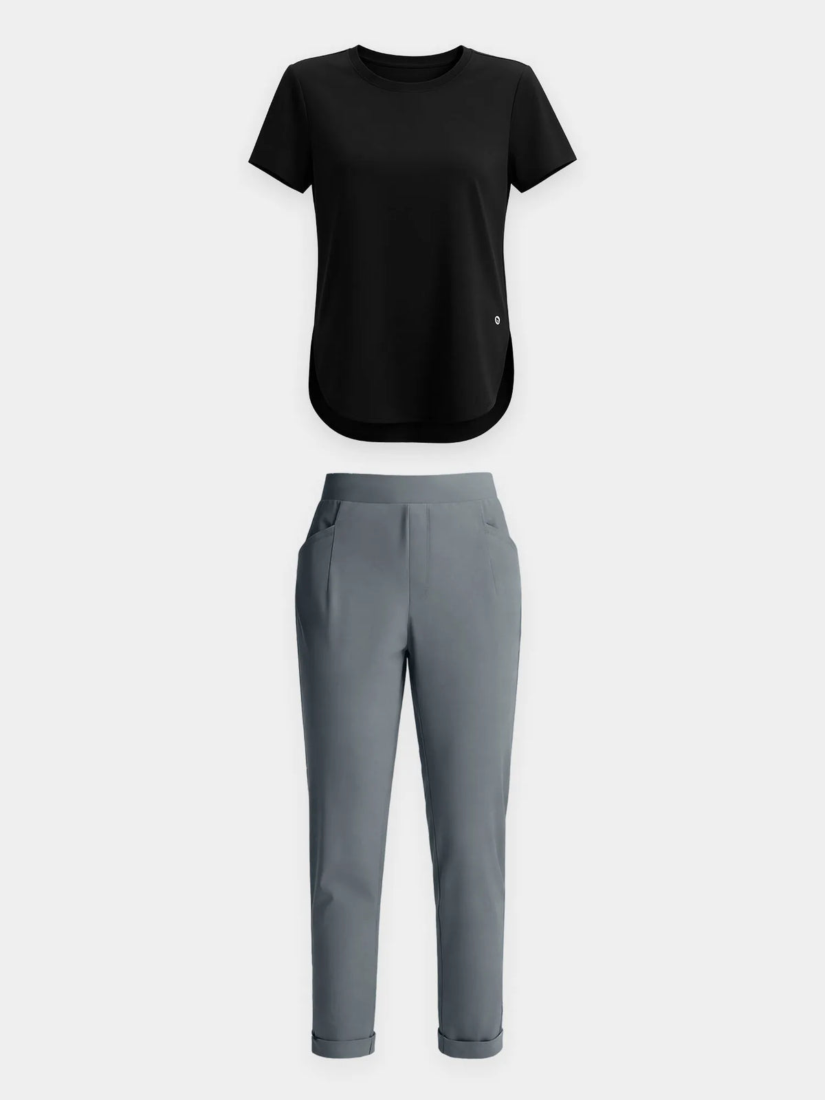 Navy Shirt + Black Pant