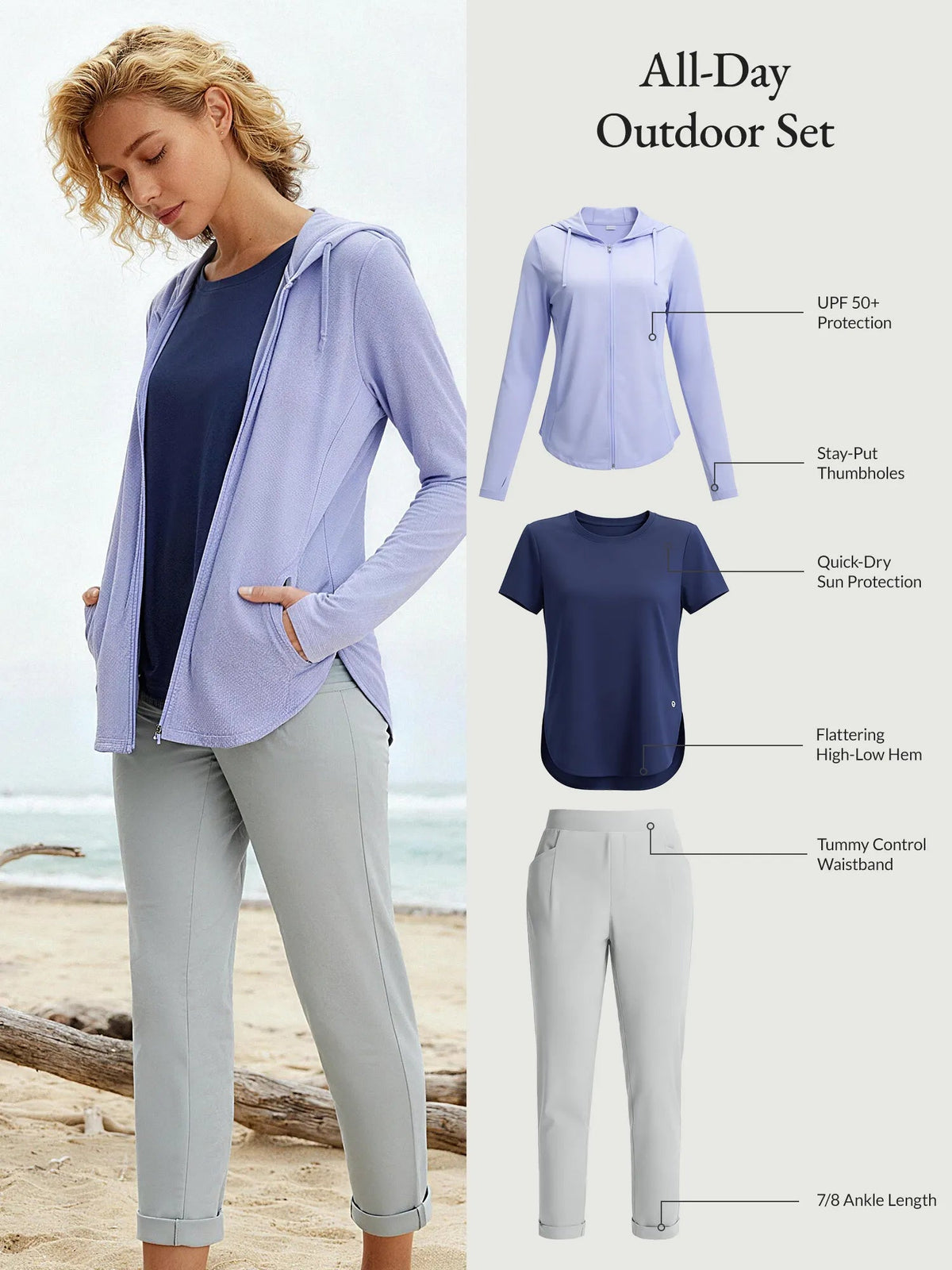 Navy Shirt + Light Gray Pant + Blue Jacket