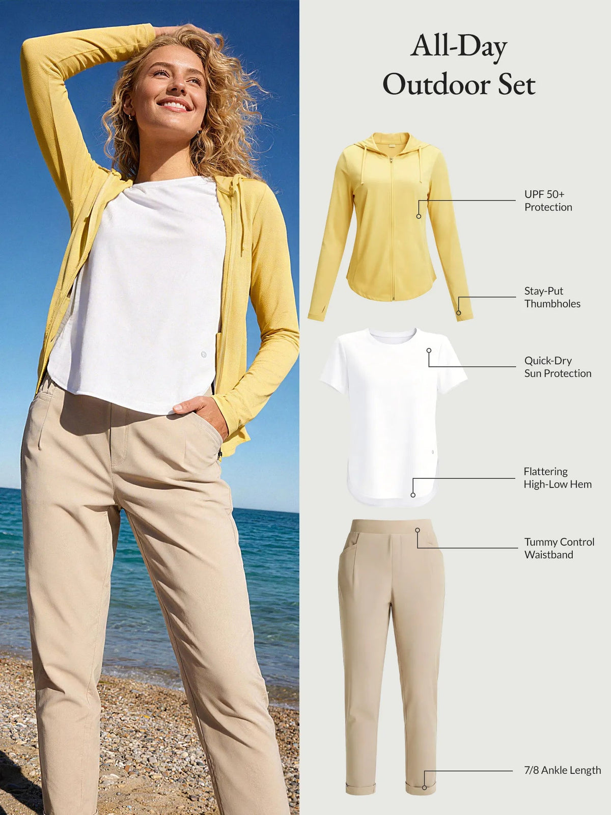 White Shirt + Khaki Pant + Yellow Jacket