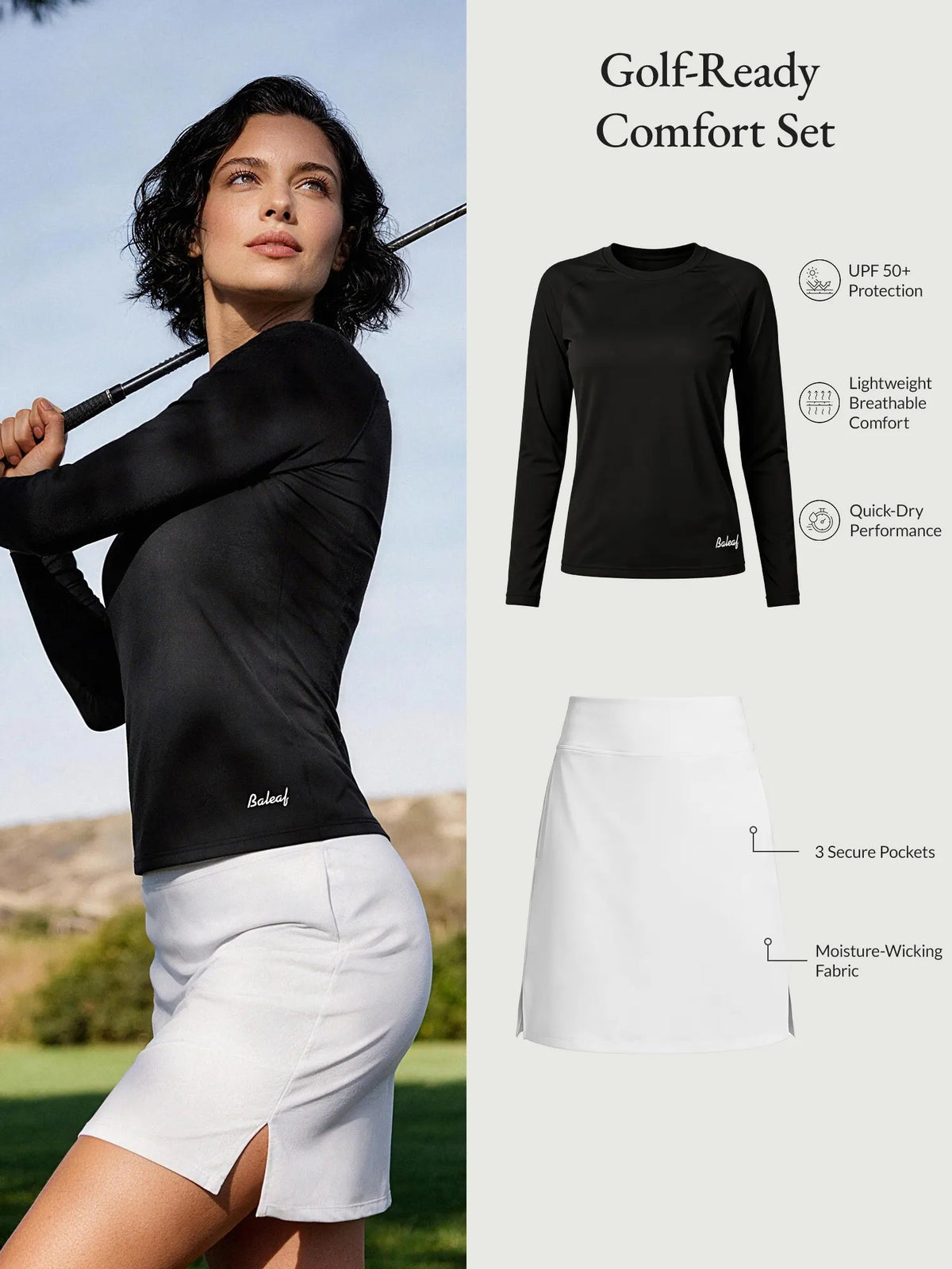 Black Shirt + White Skirt