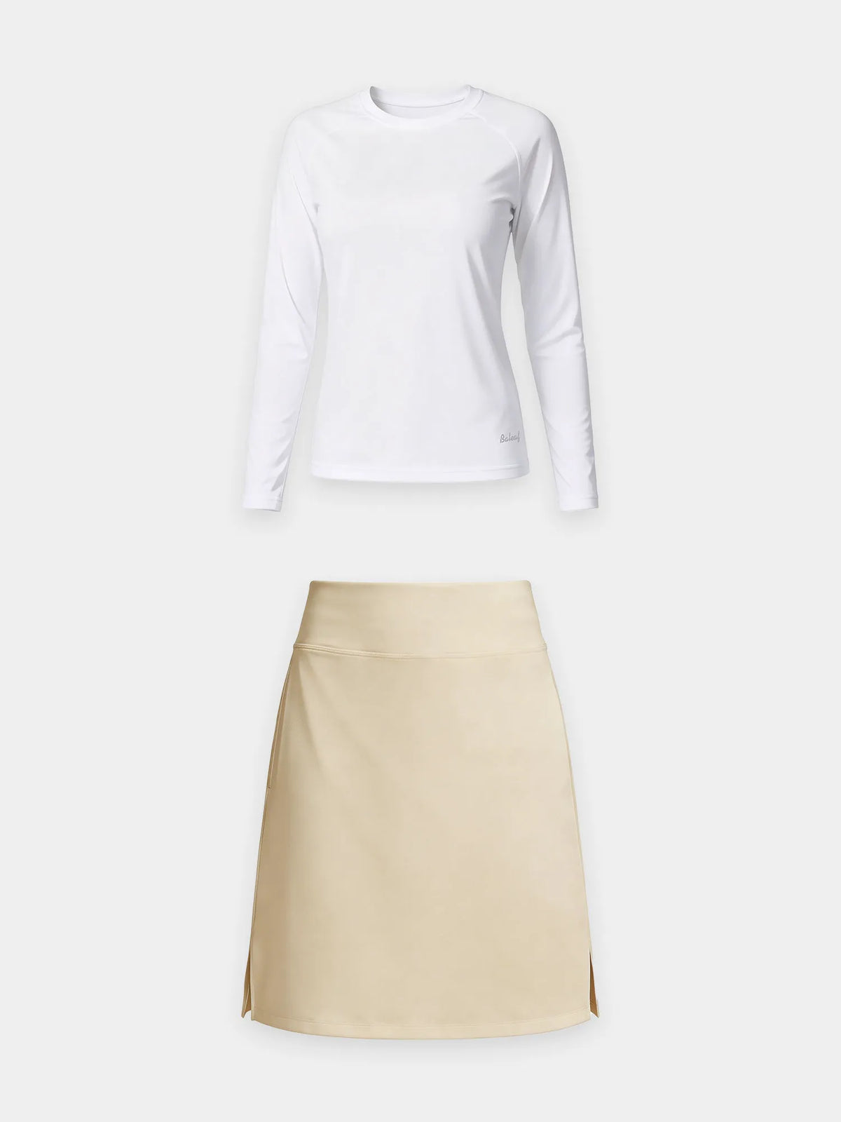 Black Shirt + White Skirt