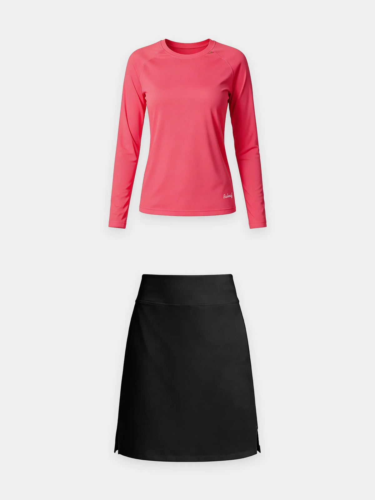 Black Shirt + White Skirt