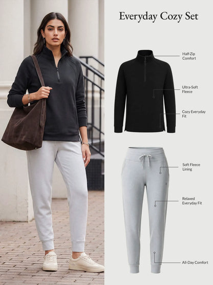 Anthracite Pullover + Heather Light Gray Joggers