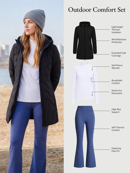 White Base + Estate Blue Pants + Black Jacket