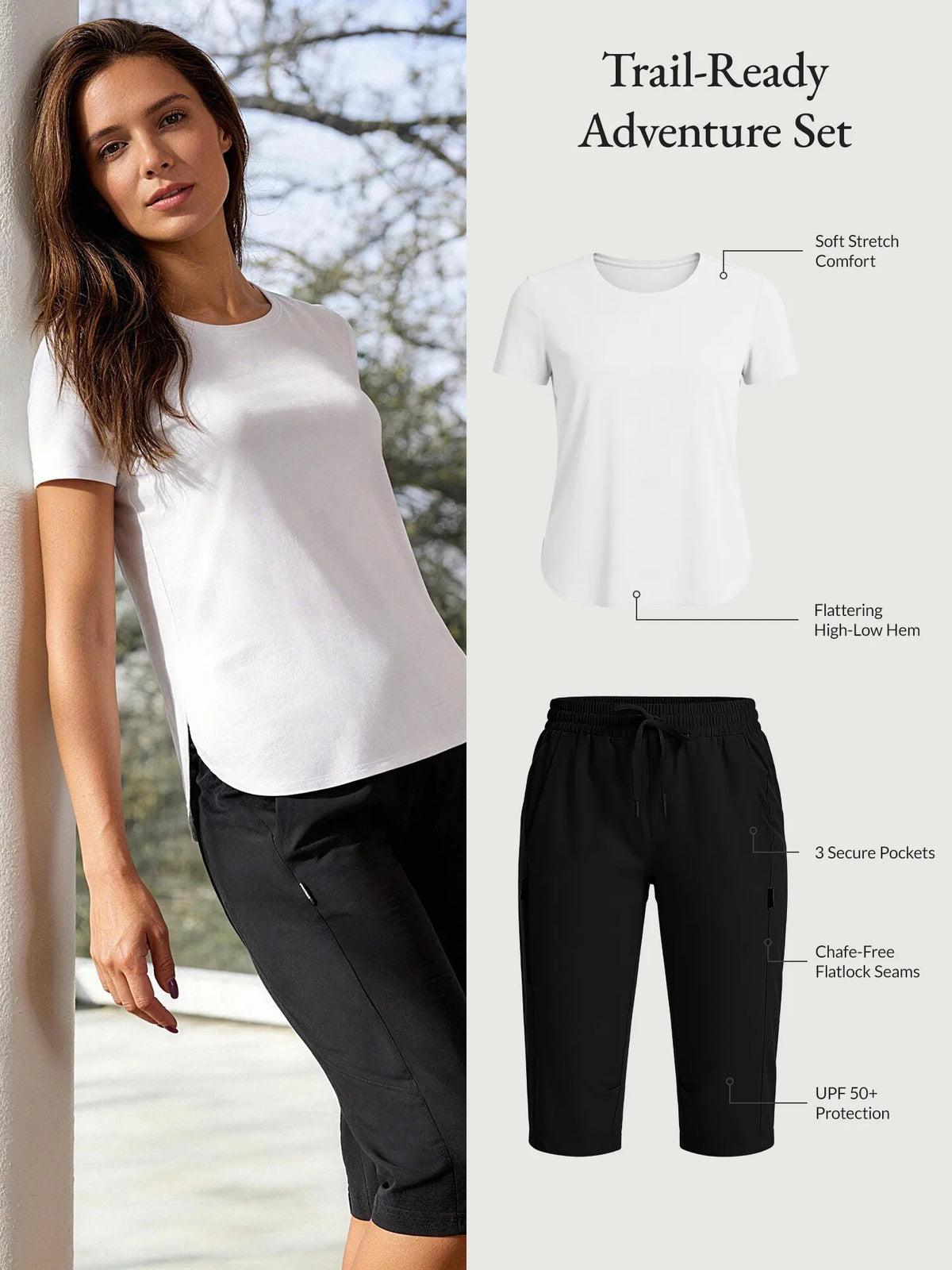 White Shirt + Anthracite Capris