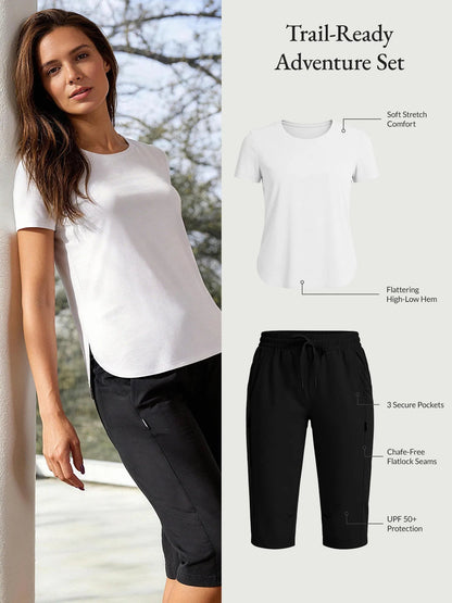 White Shirt + Anthracite Capris