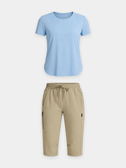White Shirt + Anthracite Capris