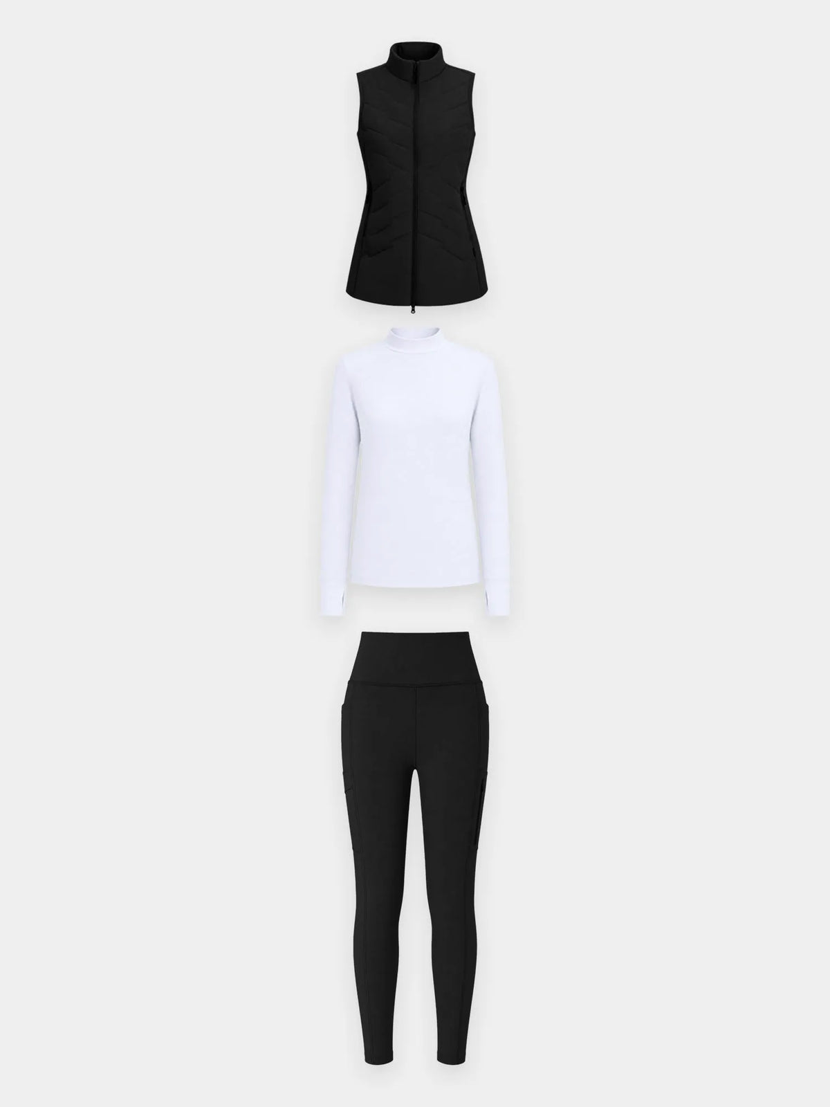 Navy Blue Base + Light Grey Legging + Wine Red Vest