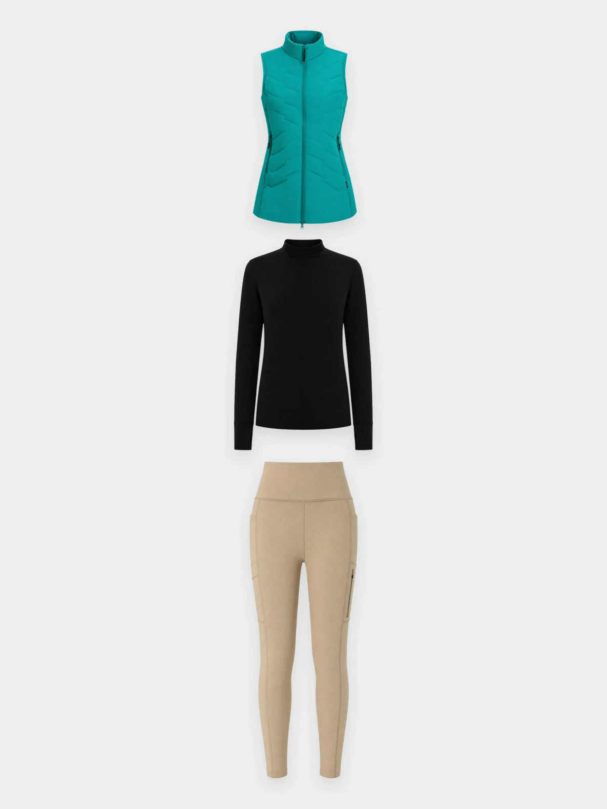 Navy Blue Base + Light Grey Legging + Wine Red Vest